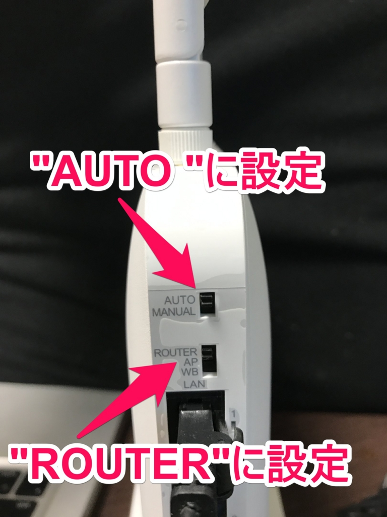 市販ルーターの背面（AUTO&ROUTER）