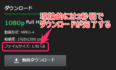 大容量ファイルも一瞬でダウンロード